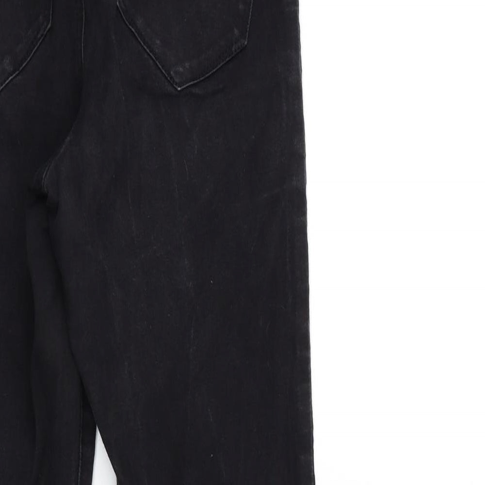 Brand and care label for Denim & Co. women’s black denim skinny jeans, size UK 8, 30-inch leg