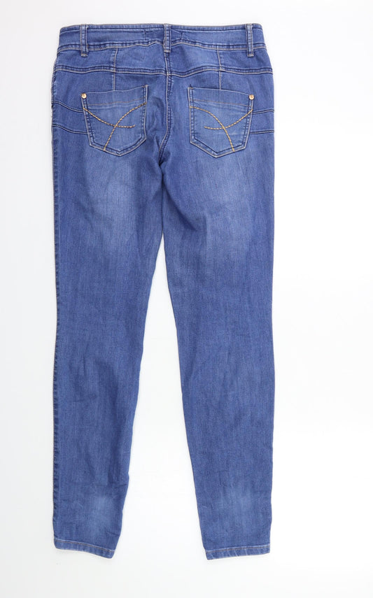 Preworn Womens Blue Denim Skinny Jeans Size 10 L32 in