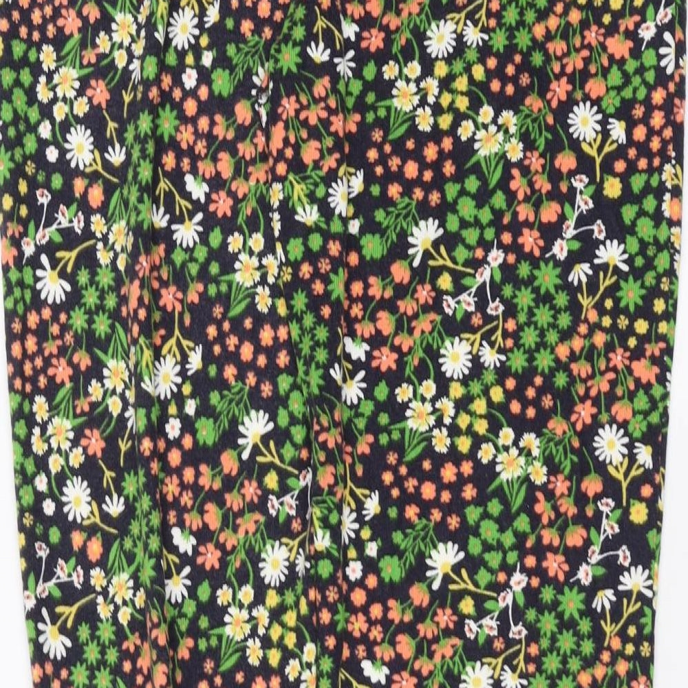 Preworn Womens Blue Floral Fleece Trousers Size 30 in L29 in