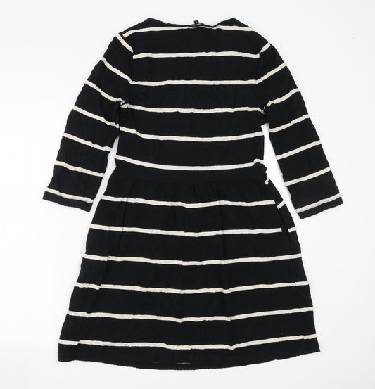 NEXT Womens Black Striped Fit & Flare Size 8