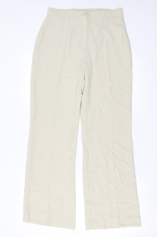 Elizabeth Emanuel Womens Beige Trousers Size 12 L30 in