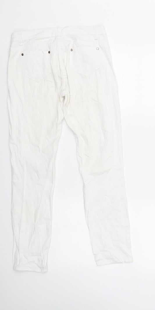Preworn Womens White Denim Straight Jeans Size 27 L27 in