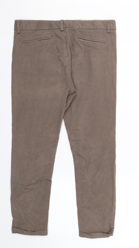 Lazzerini Tiziana Womens Brown Striped Trousers Size M L24 in