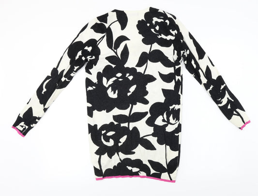 Marks and Spencer Womens Beige Floral Pullover Jumper Size 12