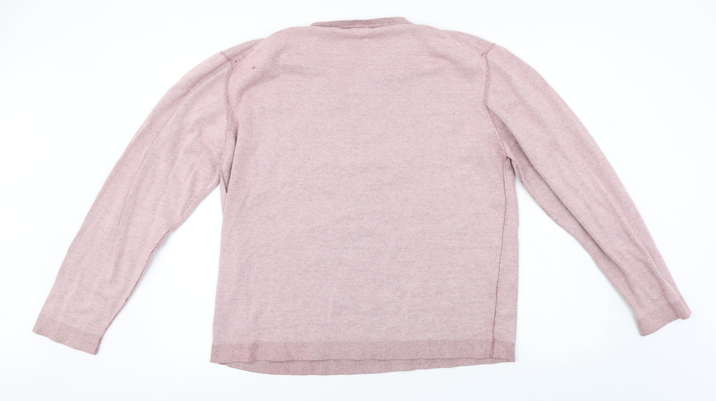 Lee Cooper Mens Pink Pullover Jumper Size L
