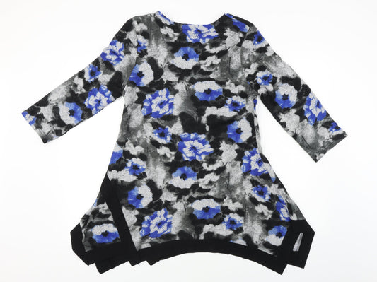 Preworn Womens Grey Floral A-Line Size 12