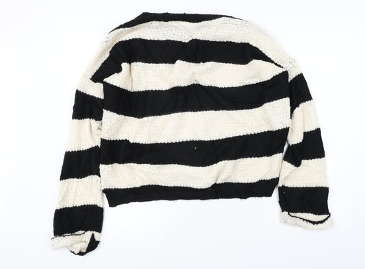 New Look Womens Beige Striped Pullover Jumper Size 12