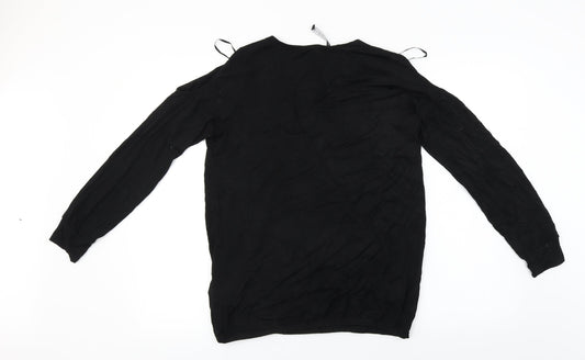 Definitions Womens Black Basic T-Shirt Size 12