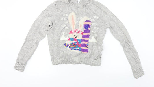 By Henry Holland Girls Grey Pullover Jumper Size 10 Years