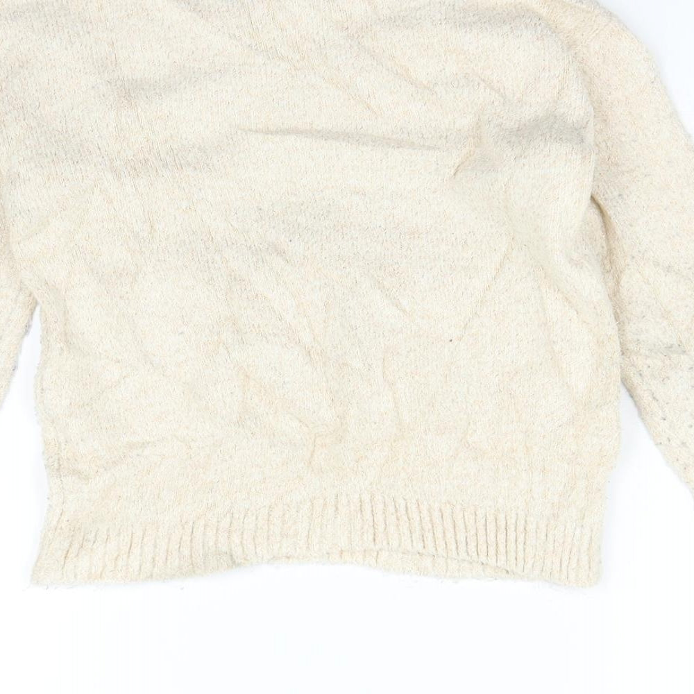 Marks and Spencer Girls Beige Pullover Jumper Size 10-11 Years - sequin