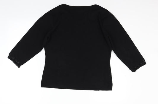 Preworn Womens Black Pullover Jumper Size 18