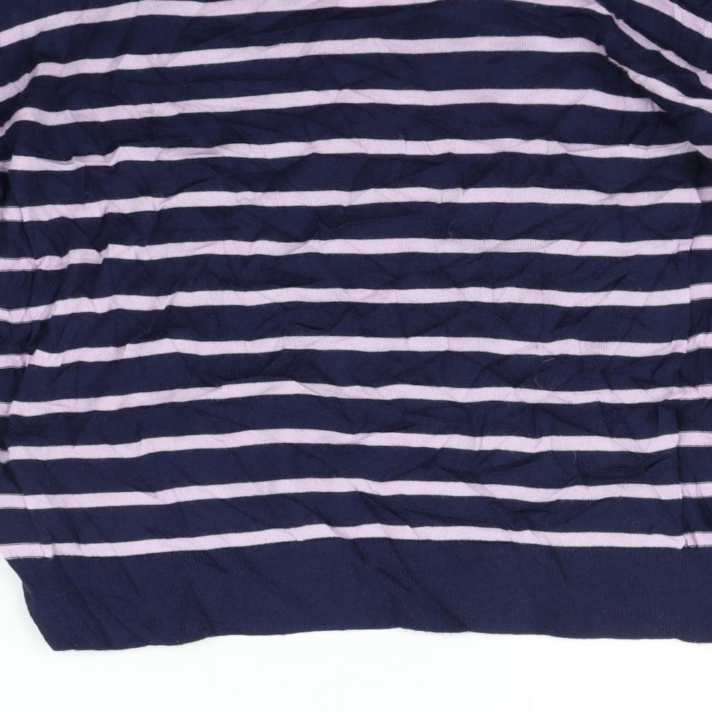 Marks and Spencer Womens Blue Striped Pullover Jumper Size S