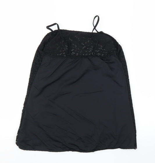 Preworn Womens Black Floral Camisole Blouse Size M