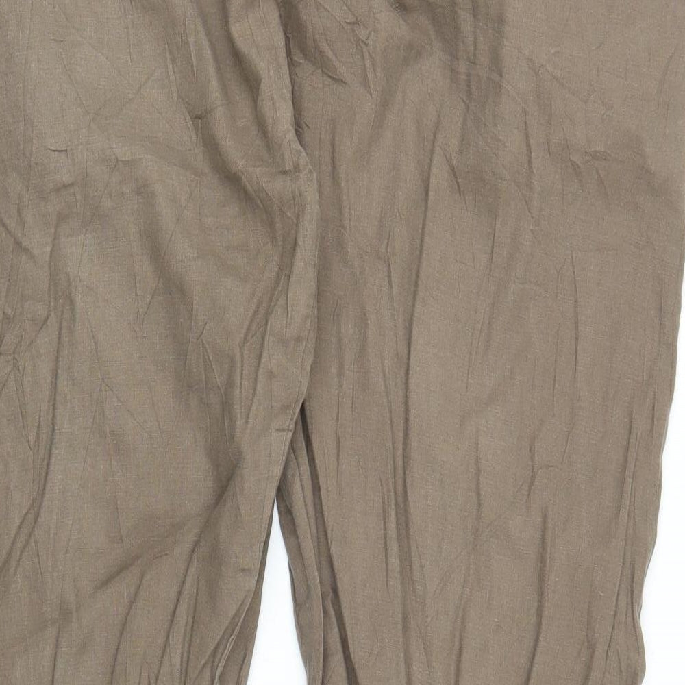 Preworn Womens Brown Capri Trousers Size 46 in L28 in