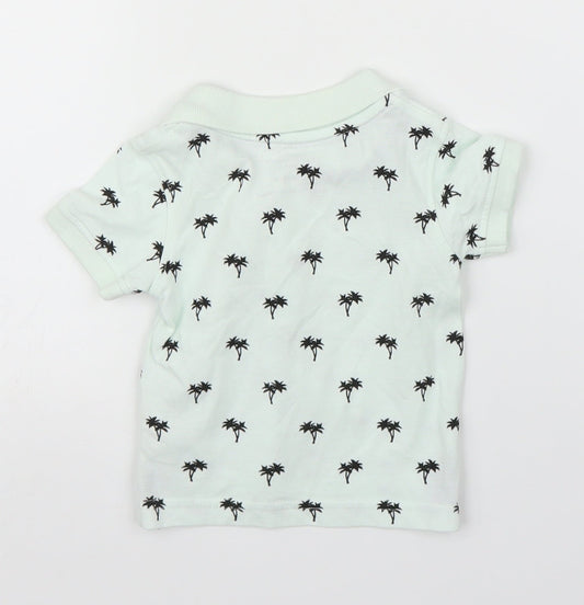 Primark Boys Green Basic Polo Size 3-6 Months - Palm trees