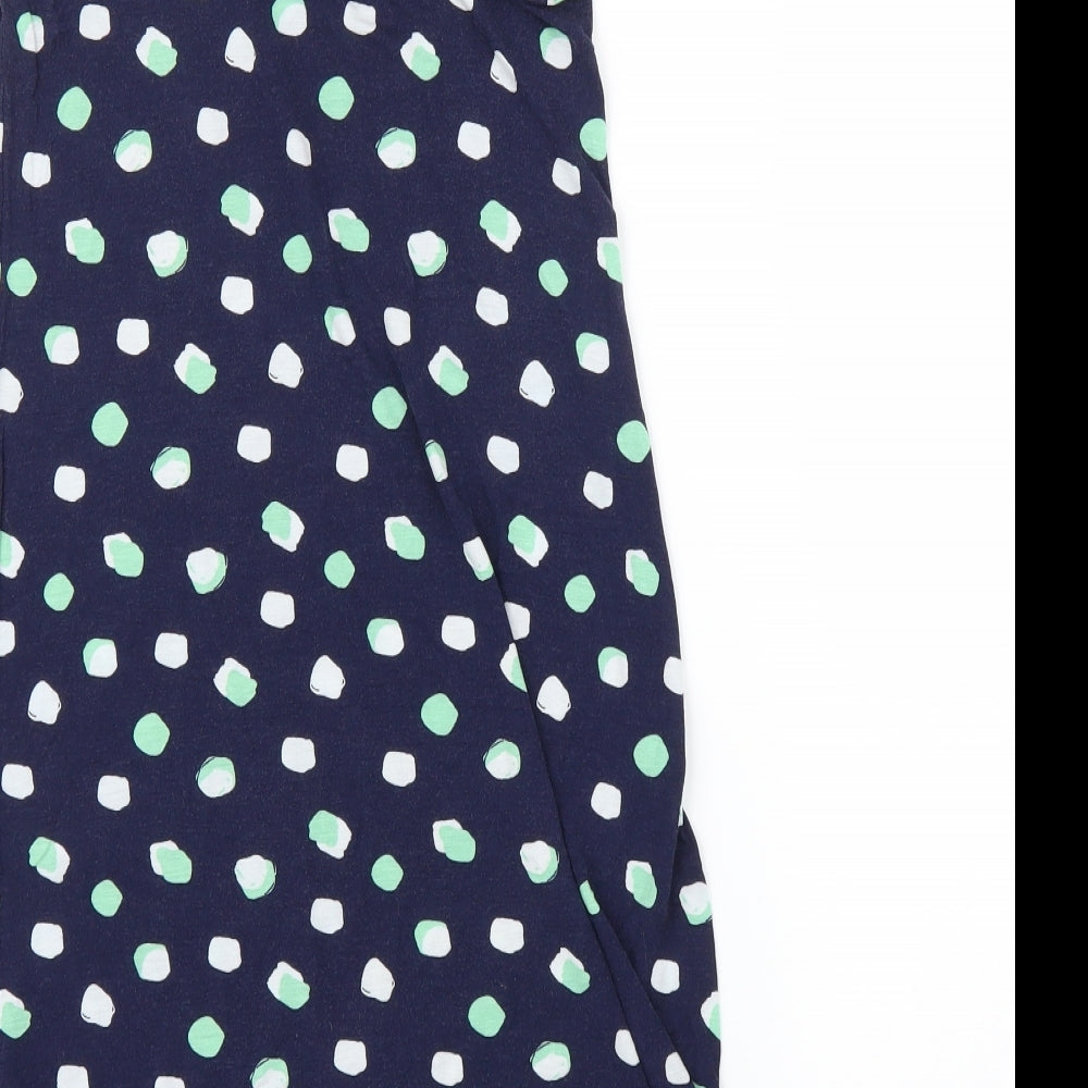 M&S Womens Blue Polka Dot Tunic Blouse Size 8