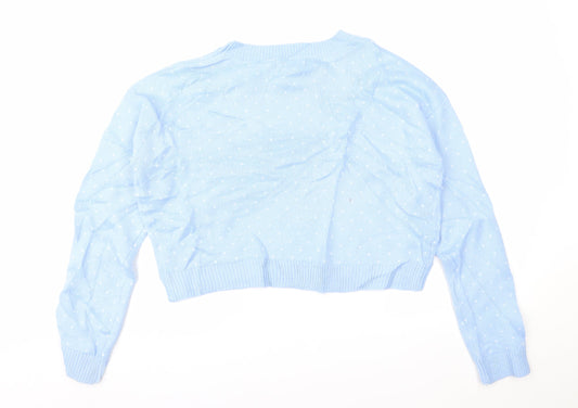 Missguided Womens Blue Fair Isle Pullover Jumper Size M