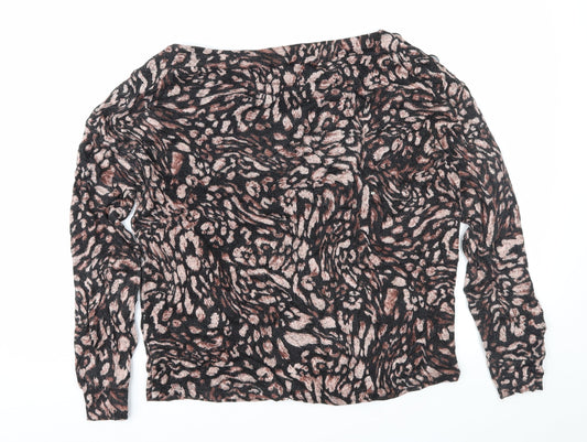 Dorothy Perkins Womens Brown Animal Print Pullover Jumper Size 8