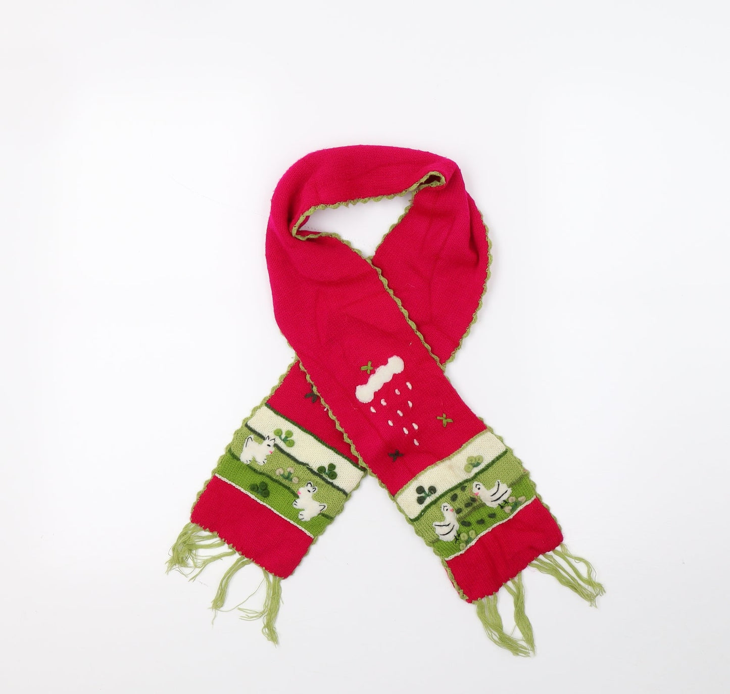 Preworn Womens Red Knit Scarf