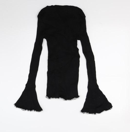 Intuition Womens Black Knit Pullover Jumper Size 14