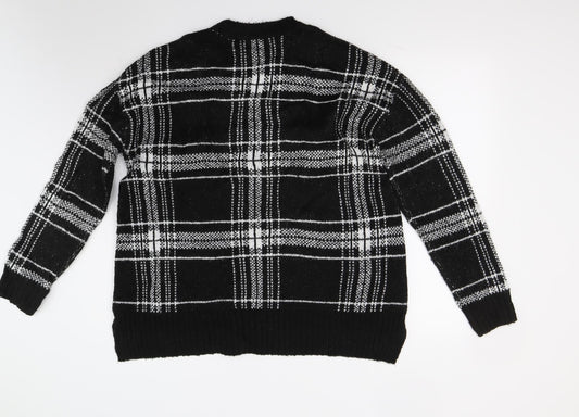 Marks and Spencer Womens Black Check Pullover Jumper Size M