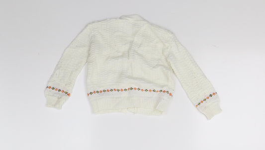 Cozinit Girls White Cardigan Jumper Size 2 Years