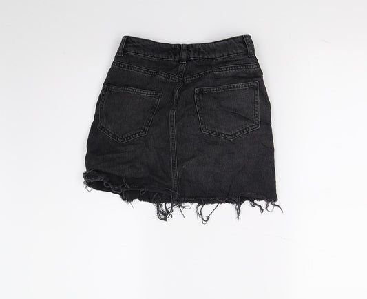Miss Selfridge Womens Black Denim A-Line Skirt Size 6