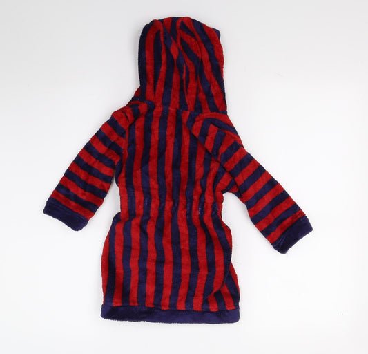 Mini Club Boys Red Striped Fleece Gown Size 2 Years
