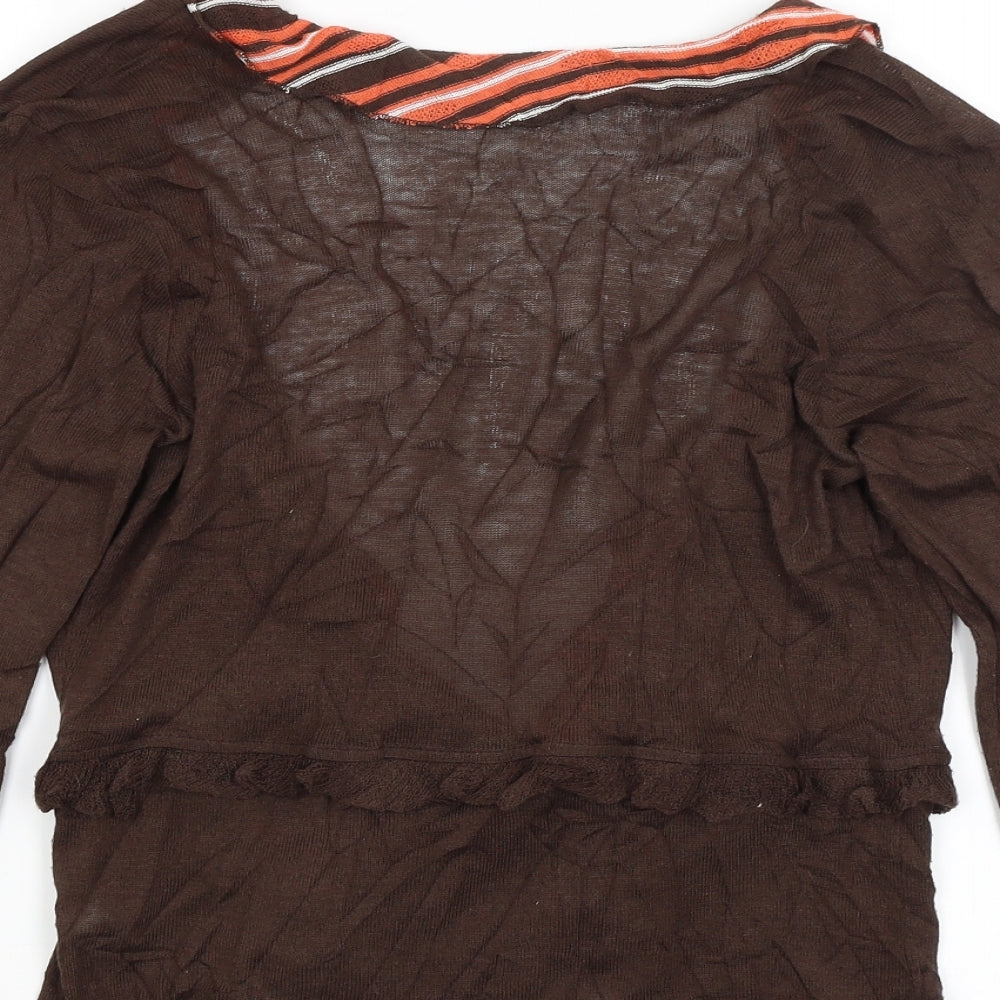 Eva Linka Womens Brown Wrap Jumper Size S