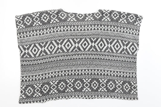 Emerson Juniour Womens Grey Geometric Basic T-Shirt Size L
