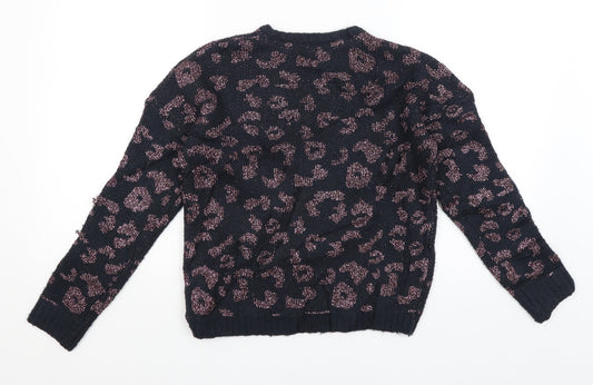 Primark Girls Blue Animal Print Pullover Jumper Size 10-11 Years