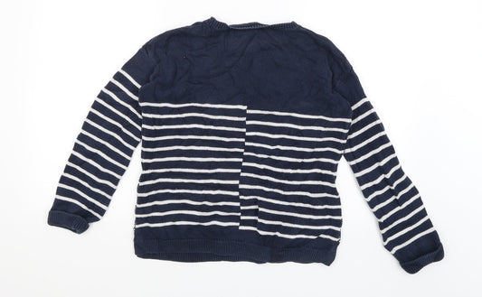 NEXT Womens Blue Striped Pullover Jumper Size 10