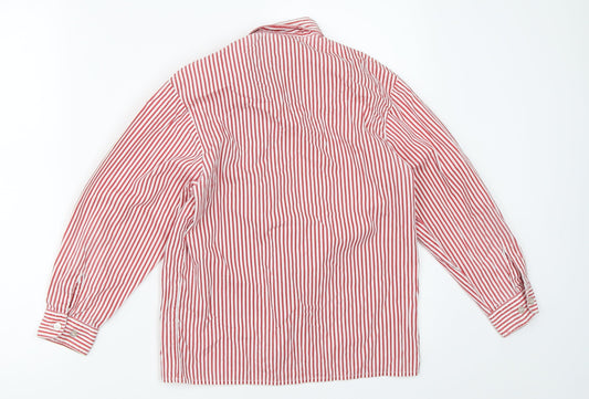 Denby Dale Boys Red Striped Basic Button-Up Size 8 Years