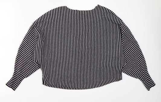 Apricot Womens Blue Striped Pullover Jumper Size 12