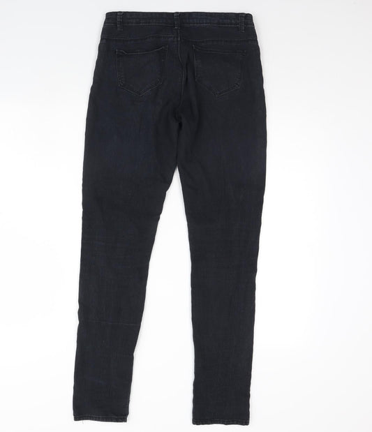 Denim & Co. Womens Black Denim Skinny Jeans Size 10 L29 in
