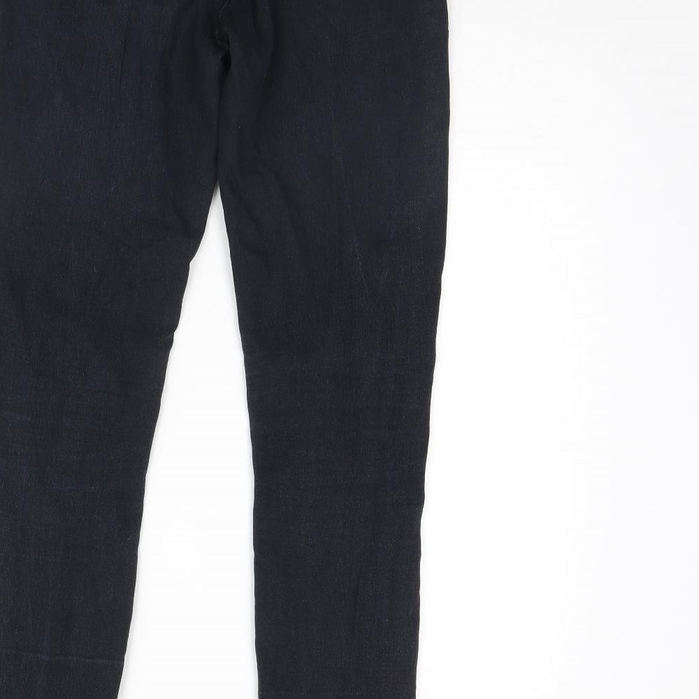 Brand and care label for Denim & Co. women’s black denim skinny jeans, size UK 10, 29-inch leg