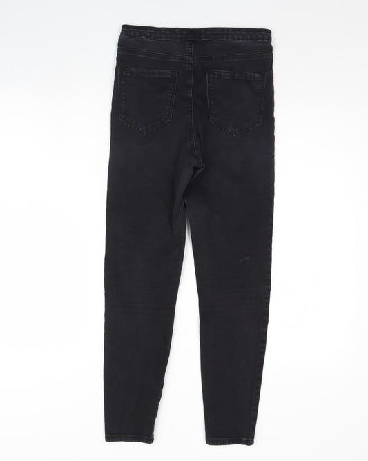 Denim & Co. Womens Black Denim Skinny Jeans Size 10 L28 in