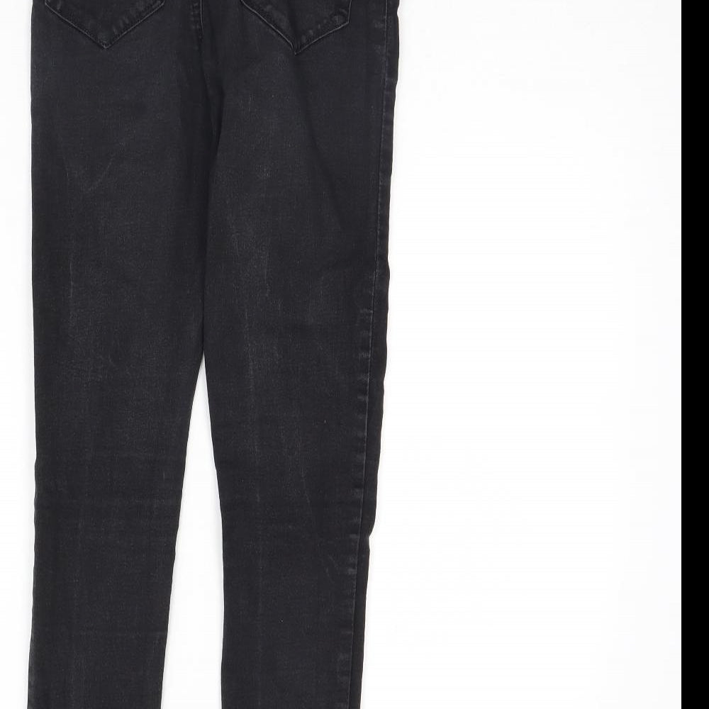 Brand and care label for Denim & Co. women’s black denim skinny jeans, size UK 10, 28-inch leg