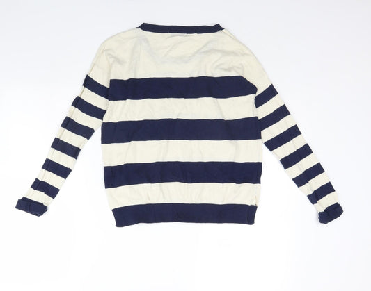 New Look Womens Beige Striped Pullover Jumper Size 10