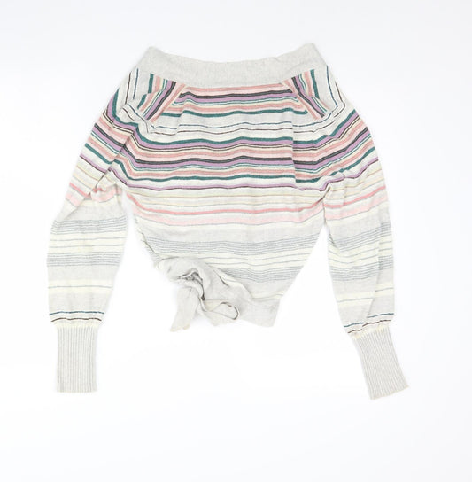 cc Womens Multicoloured Striped Pullover Jumper Size L