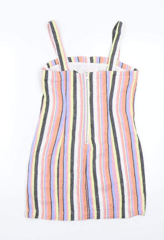 FOREVER 21 Womens Pink Striped A-Line Size S