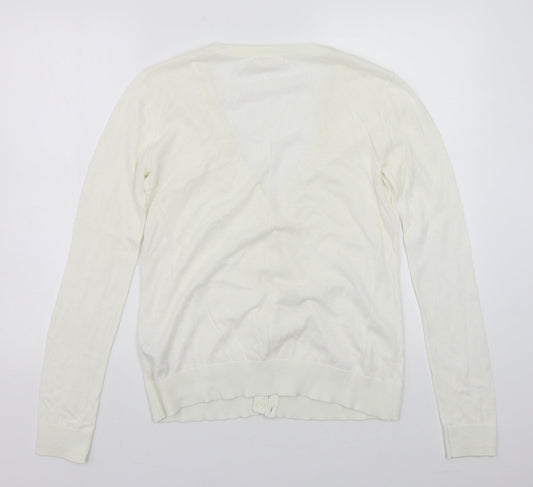 FOREVER 21 Womens White Cardigan Jumper Size M
