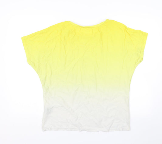 M&Co Womens Yellow Basic Blouse Size M