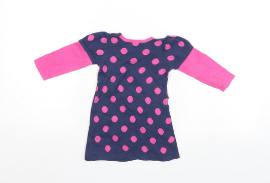 George Girls Multicoloured Polka Dot Jumper Dress Size 6-9 Months