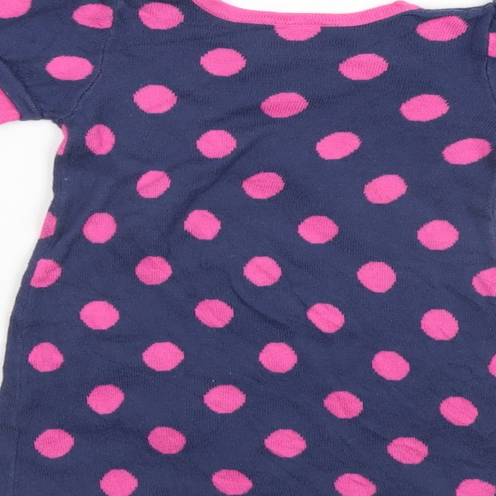 Brand and care label for George girls’ multicoloured polka dot jumper dress, size 6-9, months