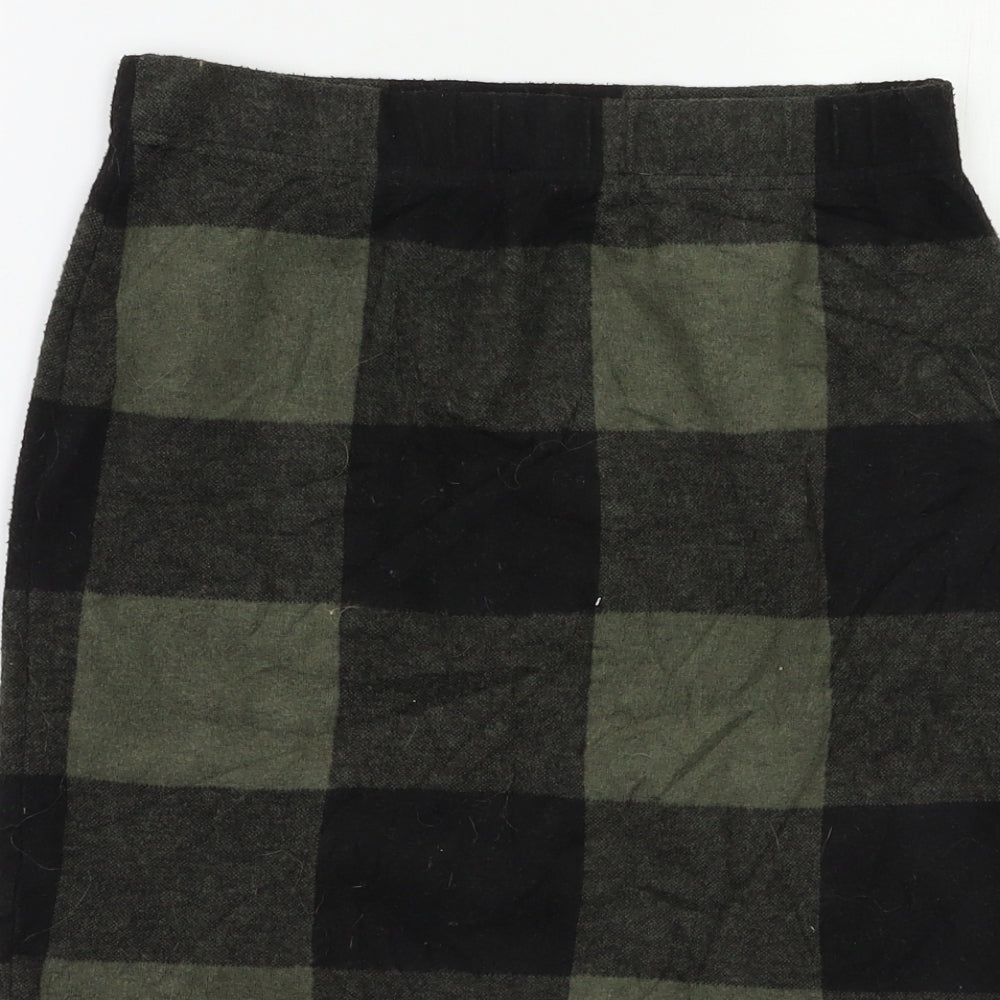 Select Womens Green Check Mini Skirt Size 10