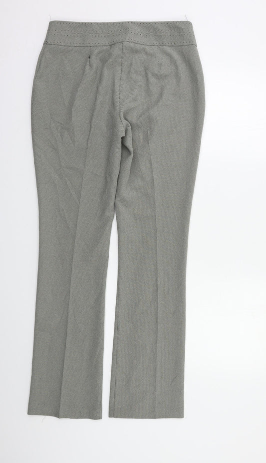 Linea Womens Grey Houndstooth Trousers Size 10 L30 in
