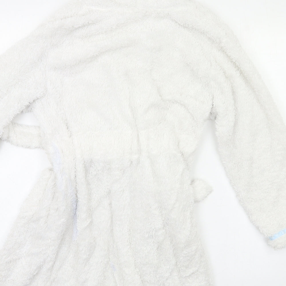 Disney Girls White Solid Kimono Robe Size 9-10 Years - Frozen
