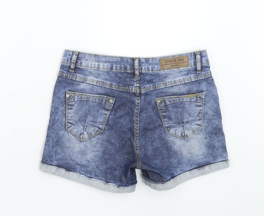 1990 Womens Blue Denim Utility Shorts Size 34
