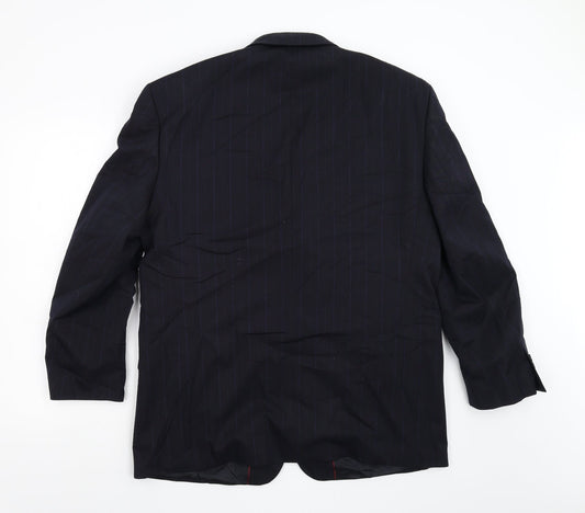 Daniel Dresscott Mens Blue Striped Jacket Blazer Size 44